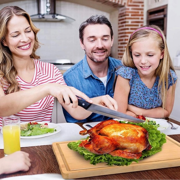 Bamboo Cutting Board Handle Juice Groove - Picture 9 of 10